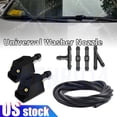 thumbnail image 1 of 2pc Car Windshield Washer Wiper Sprayer Nozzle Spray Jet 2m Hose Tube Connectors, 1 of 8