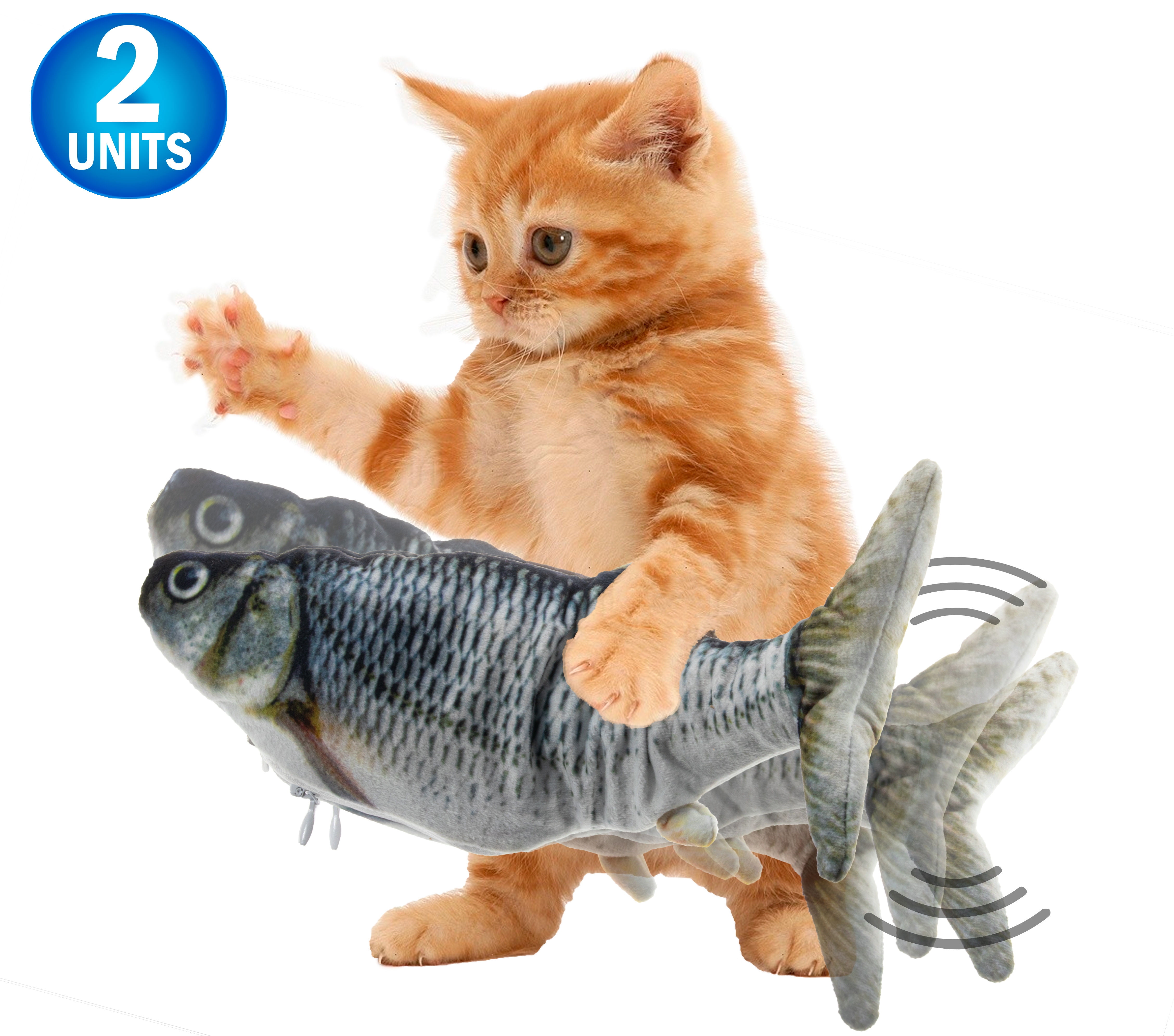 2pc Floppy Kitty Interactive Cat Toy Realistic Wiggling Fish