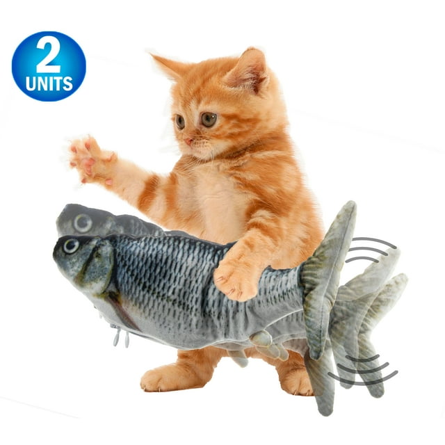 2pc Cat Flipping n Flopping Fish Cat Toy Realistic Wiggling