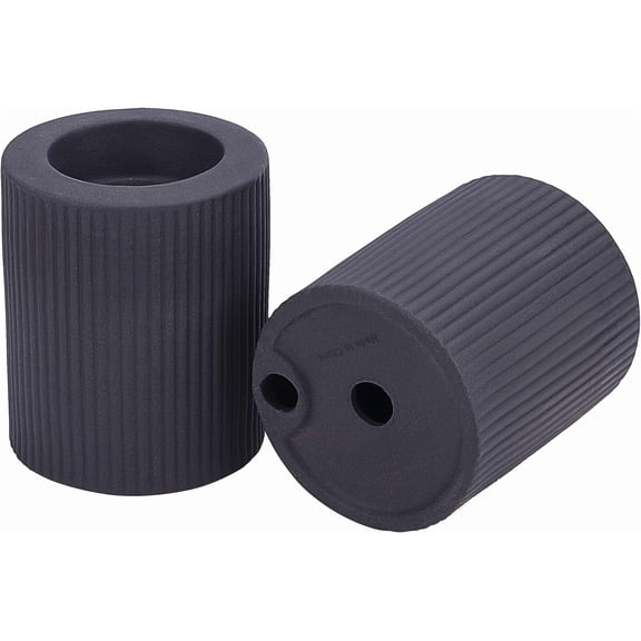 2pc Ceramic Whiteware Candle Holder Perfect Home Party Decoration Column Gray 6.65x8cm Inner Diameter: 4.2cm