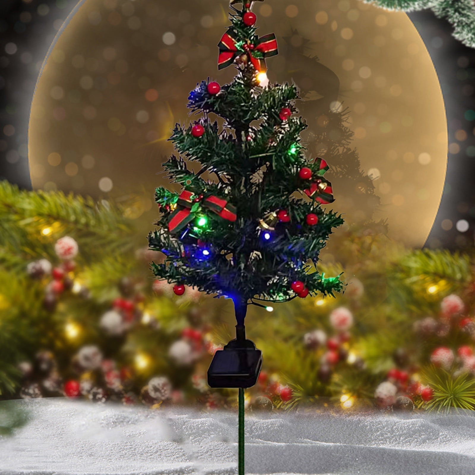 2pc Christmas Solar Lights Outdoor Traditional Christmas Decorations