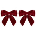 thumbnail image 1 of 2pc Christmas Wreath Decorations, Wine Velvet Bows for Wreath Making, Double-Layer Ribbon Accents for Greenery, Floral Rings, Door Swags and Seasonal Displays, 1.38 x 1.38 in, 1 of 5