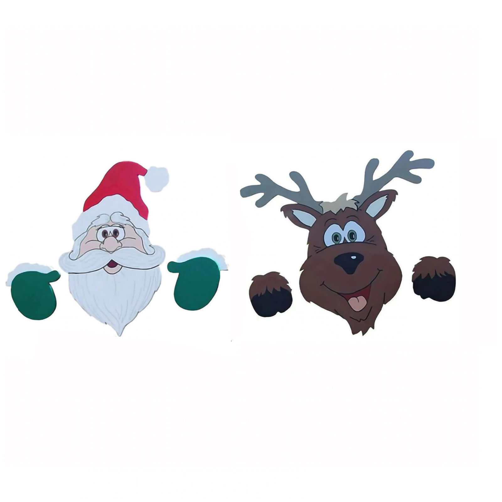 2pc Christmas Yard Fence Viewer Santa And Reindeer Fence Viewer Outdoor