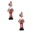thumbnail image 1 of 2pc Christmas figurine ornaments, Standing Snowman/Santa/Deer Doll, Christmas Fall Decorations for Home Xman Decor Christmas Decor Ceramic Fall Decor Shelf Sitters with Dangling Legs Christmas, 1 of 8