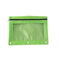 thumbnail image 1 of 2pc Cloth Eyelet Binder Pencil Case with Transparent Compartment, Three-Hole Organizer, Durable Zipper Pen Bag for Office and Home Storage, 1 of 5