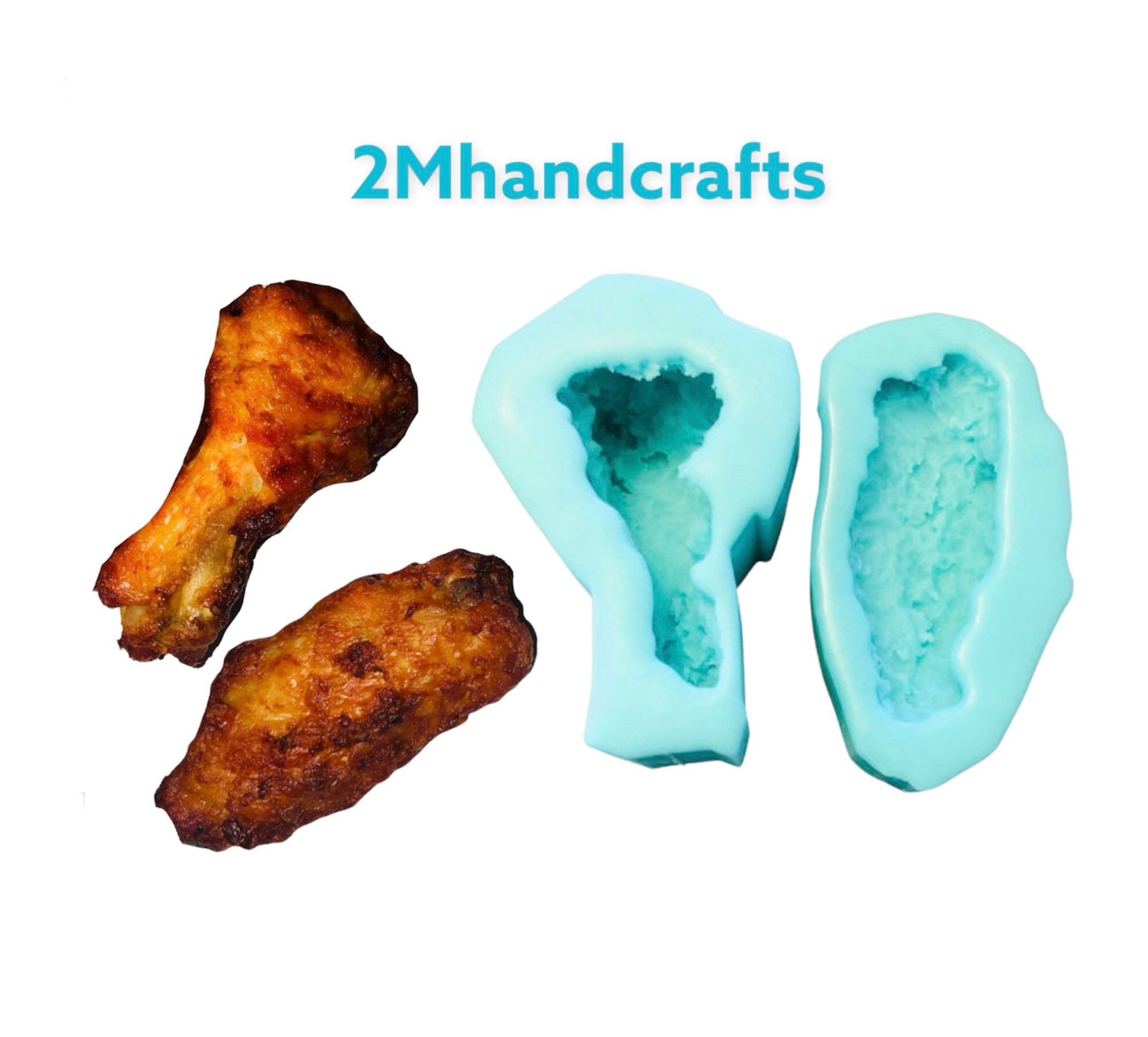2pc Combo Chicken Wings Silicone Mold| Realistic Food Shaped Mold| Candle Mold| Wax Embeds Mold. Mold for Wax| Resin| Clay| Not Food Grade