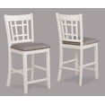thumbnail image 1 of 2pc Contemporary Style Counter Height Dining Chairs Chalk Gray Wooden Fabric Dining Room Furniture, 1 of 4