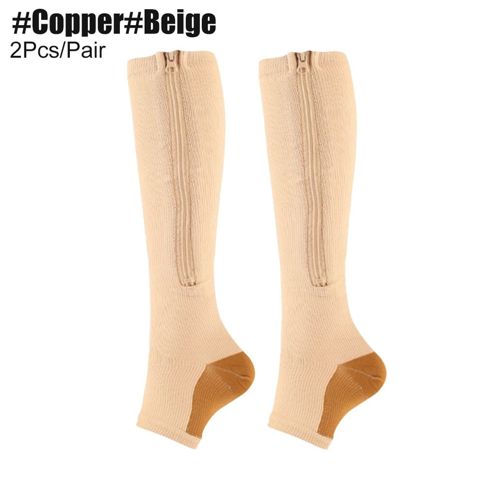 2pc Copper Compression Sock Compression Stocking zipper compression ...