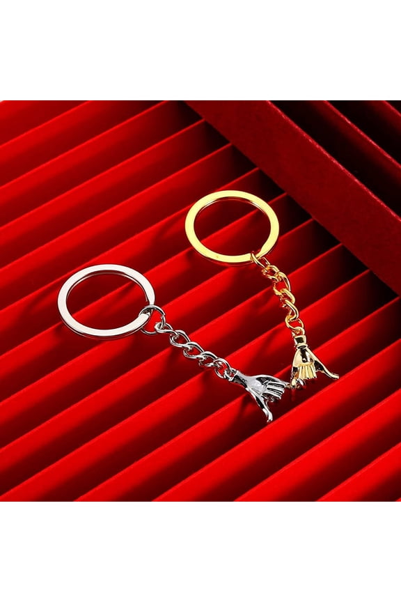 2pc Couple Hand In Hand Keychain Matching Couple Hand Gesture Pendant Alloy Romantic Love Couple Keyring Set Anniversary Valentine Gift Bag Car Hanging Decoration Accessory