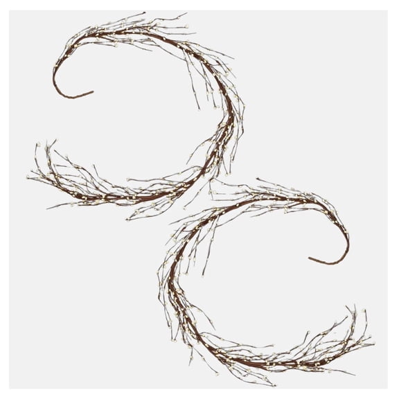 Factory Direct Craft Cream Pip Berry Garlands, Set of 2, 48 Inch Primitive Farmhouse Garlands