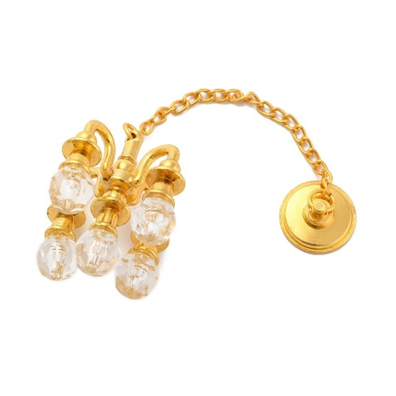 2pc Creative Mini Resin Chandeliers Retro Oil Lamp for Dollhouse Accessories Display Decorations Gold 95x25mm