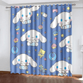 2pc Curtain Cinnamoroll Sanrio Cartoon Curtain 3D Print Bedroom Living
