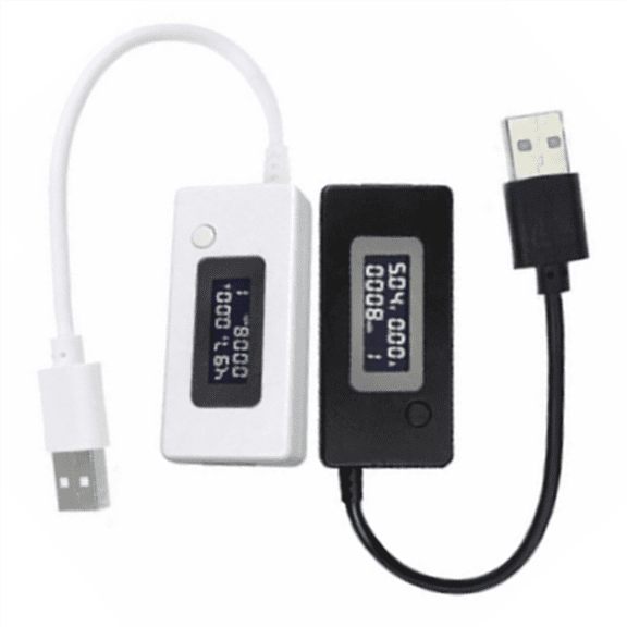 2pc DC Digital Voltmeter Ammeter LCD Dual USB Charger Mobile Power Detector Voltage Current Meter Tester Monitor,2 * USB current and voltage meter testers,White & Black