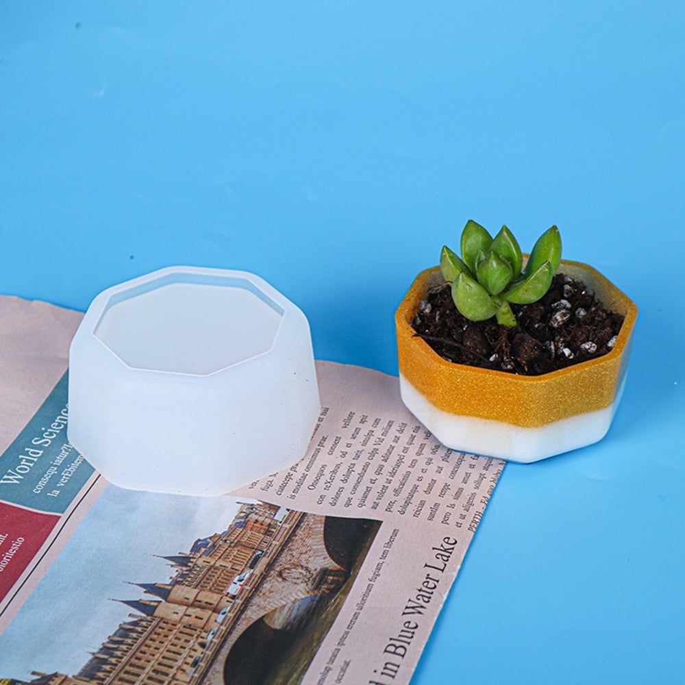2pc DIY Flower Pot Silicone Molds Resin Casting Molds For UV Resin ...
