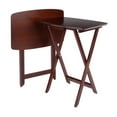 thumbnail image 1 of 2pc Darlene Snack Table Set Walnut: Portable, No Assembly Required, Space-Saving Design, 1 of 9