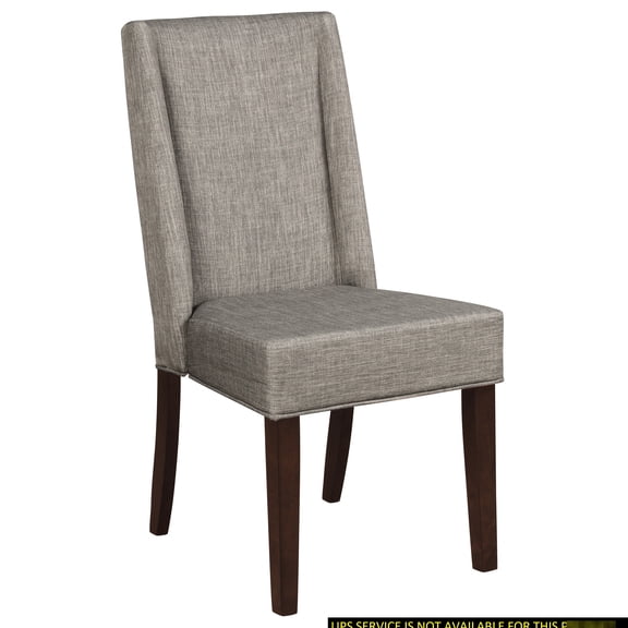 2pc Dining Chairs In Dark Brown, Contemporary, Gray Fabric Upholstered Seat, Room, 20x24.99x39.61 Brown Chairs, Gray,