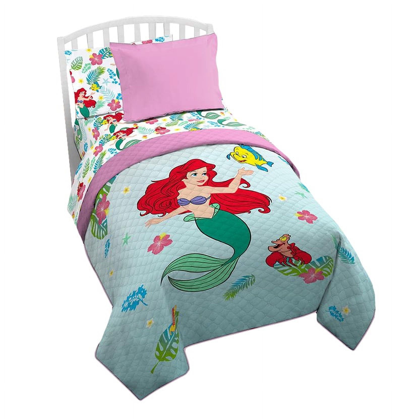 2pc Disney Princess Little Mermaid Ariel Quilt Blanket Girls Bedding Set Walmart