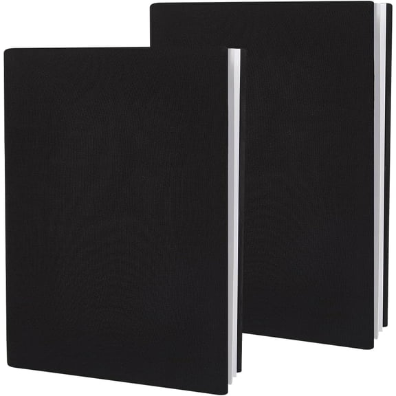 2pc Elastic Fabric Book Covers Elastic Notebook Wraps Rectangle Black 230x355x1mm