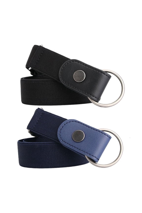 2pc Elastic Waistband No Metal Clasp Adjustable Invisible Belt for Men Women