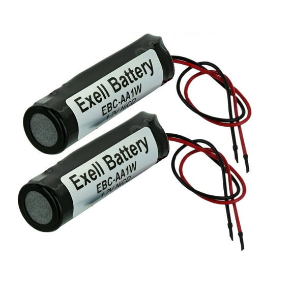2pc Exell  1.2V Custom NiCd 1000mAh Battery Pack w/ 5" AWG Bare Wire Leads