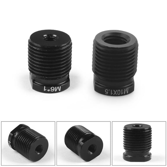 2pc External M18x1.5 Shift Knob Adapter Aluminum With Inside Thread M6x1,M10x1.5