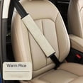 thumbnail image 1 of 2pc Extra Long Seatbelt Cover Super Soft Furry , Thick Plush Full Car Seat Belt Strap Cushion, Fluffy Shoulder Pad Protector, Auto Interior Accessories,Beige, 15.5in, 1 of 4