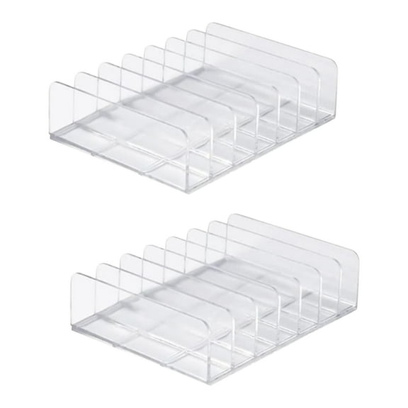 2pc Eyeshadow Palette Makeup Organizer, 7-Section Acrylic Cosmetic Storage, Accessories Storage Organizer for Cosmetic,Eye Shadow and Sunglasses, Clear