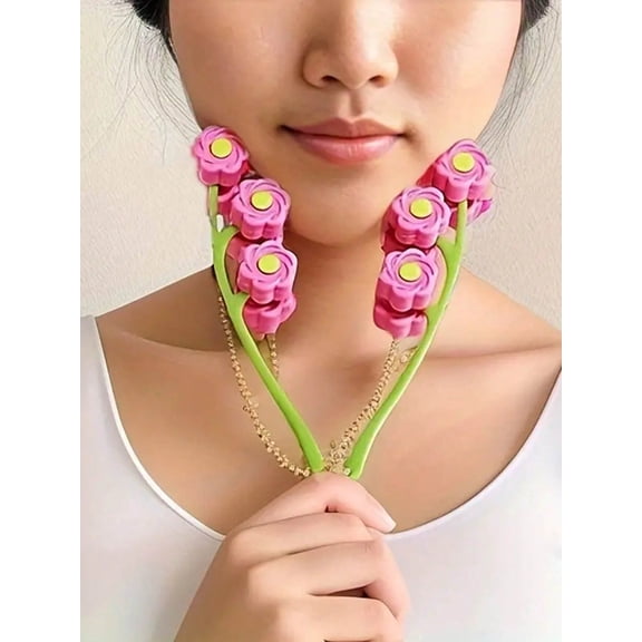 2pc Face Massager Face Massage Flower Massage Roller V Face Tightening Lift Multi Function Manual Massage Tool Yoga Pilates Massager
