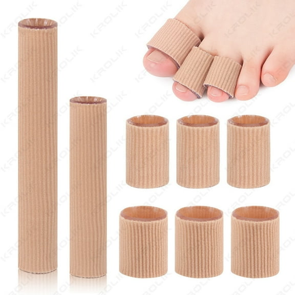 2pc Feet Corrector Finger Corrector Insoles Fabric Gel Silicone Tube Bunion Toes Fingers Separator Divider Protector