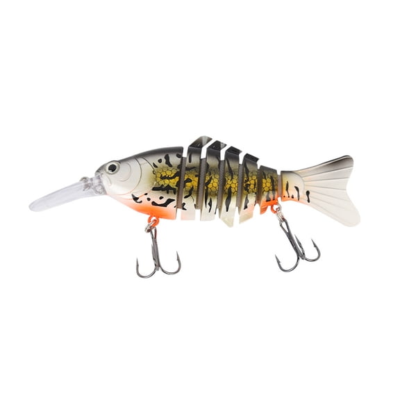 2pc Fishing Lures Jigs Multi-Section Minnow with Plastic Tongue Plate Seven-Section Fish Bait 23g 12cm Hard Bionic Fishing Gear