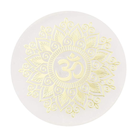 2pc Flat Round Natural Selenite Slice Coasters Reiki Stone for Chakra Balance Crystal Healing Number 59.5~64x6.5~8mm