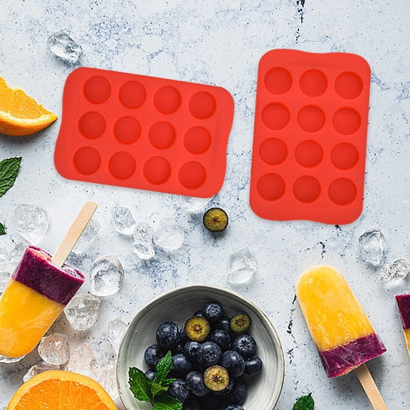 2pc Flexible 12-Cube Ice Tray Set, Easy Release Silicone Mold Box, Dishwasher Safe