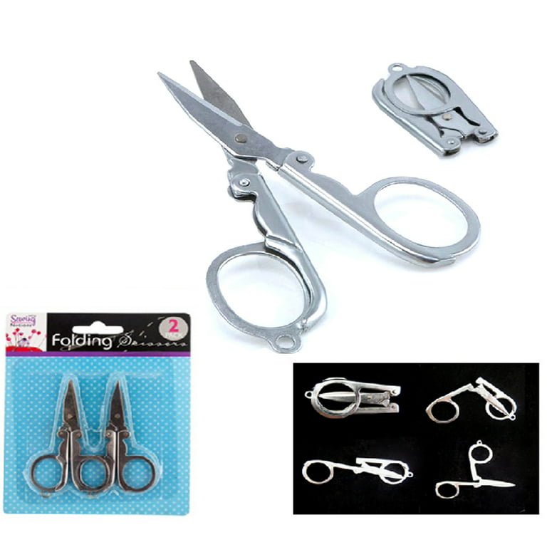 2pc Folding Scissors Pocket Travel Small Cut Cutter Crafts Sharp