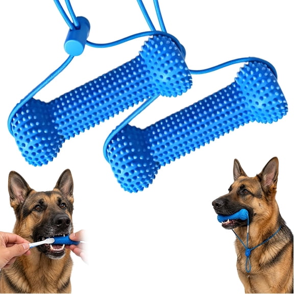 2pc Freshwoof Dog Teeth Toy, Dual-Action Canine Dental Prop, Dog Dental Chew Toy for Easier Teeth Brushing, Pet Oral Care for Small, Medium and Large Dogs