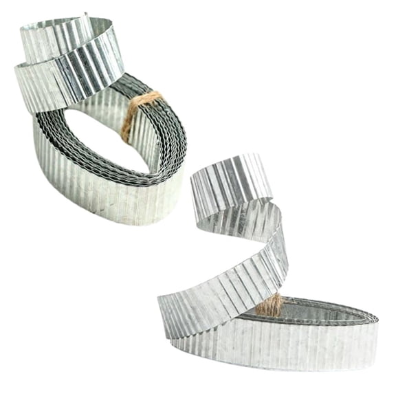Factory Direct Craft Galvanized Metal Corrugated Ribbon, Set of 2, 15 Foot Metal Craft Ribbon