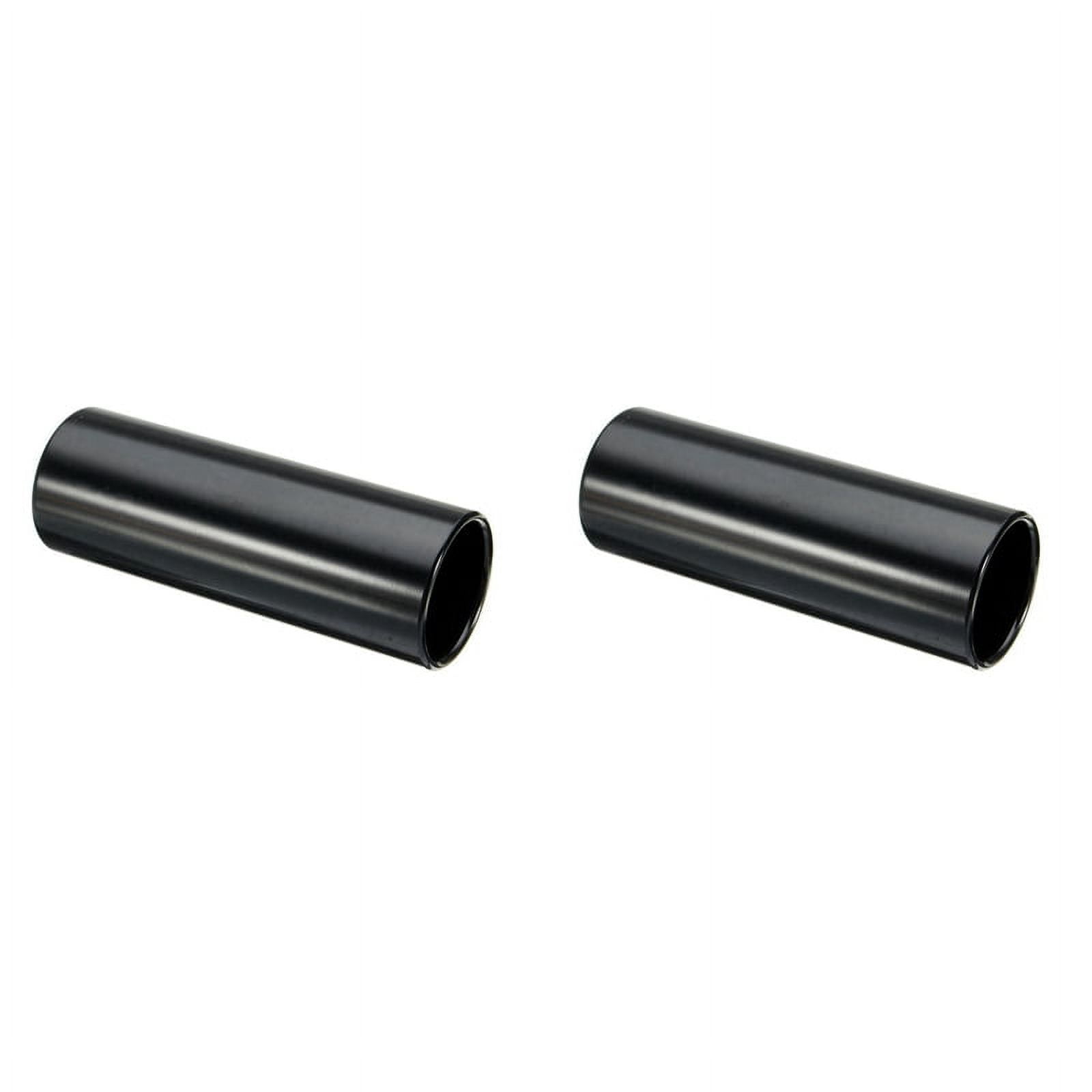 2pc Guitar Slide Black Stainless Steel Finger Knuck