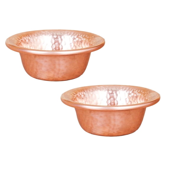 2pc-Hammered Copper Bowl, Multi-Purpose Container for Incense, Ash Collection and Daily Use