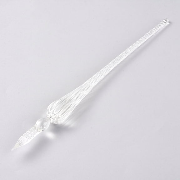 2pc Handmade Glass Dip Pen Calligraphy Signature Pen Business Present Clear 190x17mm