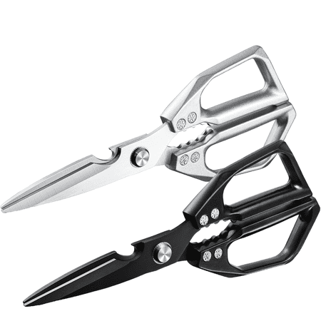 FZENeast Kitchen Shears Heavy Duty Stainless Steel Rust Resistant Serrated Edge for Meat Preparation 2-Piece