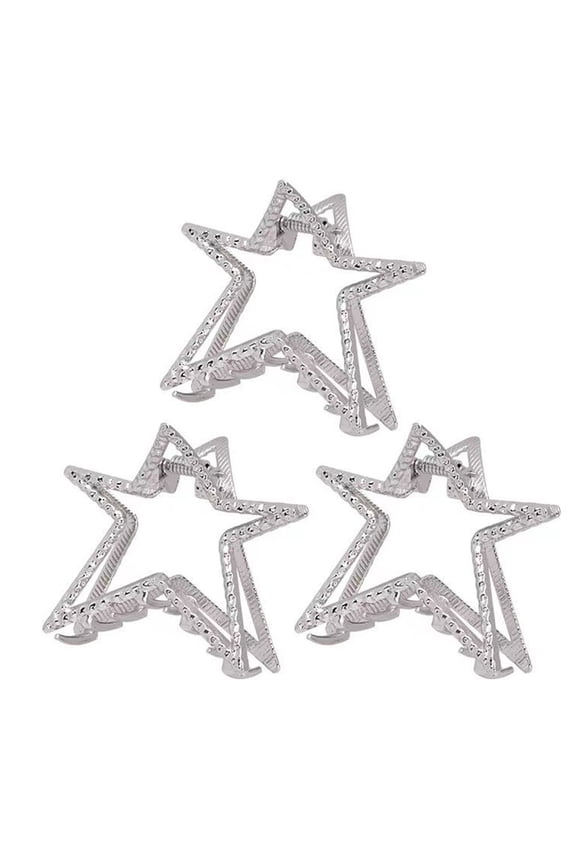 2pc Hottie Metal Star Clip Y2K Hair Clip Decorative hair clipsilver Rarida