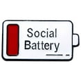 2pc Introvert Enamel Brooch Social Battery Mini Pin Badge Wear On