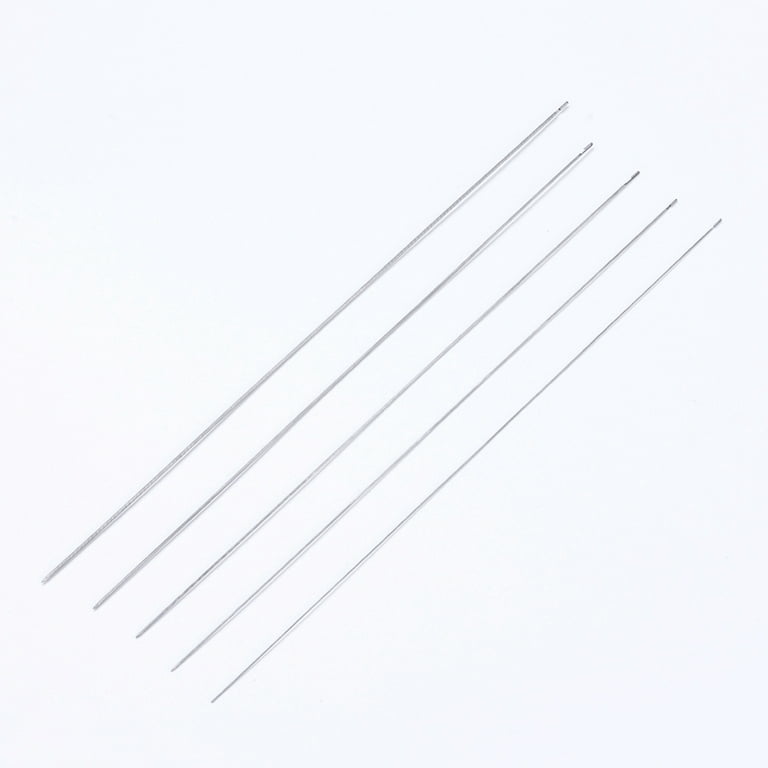2pc Iron Beading Needle with Hook For Quartz Gemstone Beads Bead Threader  Platinum 18x0.04cm