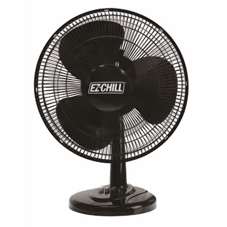 EZ-Chill 16" Oscillating Table Fan with Adjustable Tilt, Black