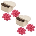 thumbnail image 1 of 2pc Kraft Heart Paper Mache Boxes & Rose Filler (Fuchsia) Sets - for Valentines & Gifts - Factory Direct Craft, 1 of 6