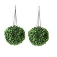 thumbnail image 1 of 2pc LED Lantern Outdoor Garden Hanging Lamp Artificial Leaf Topiary Ball, 1 of 6
