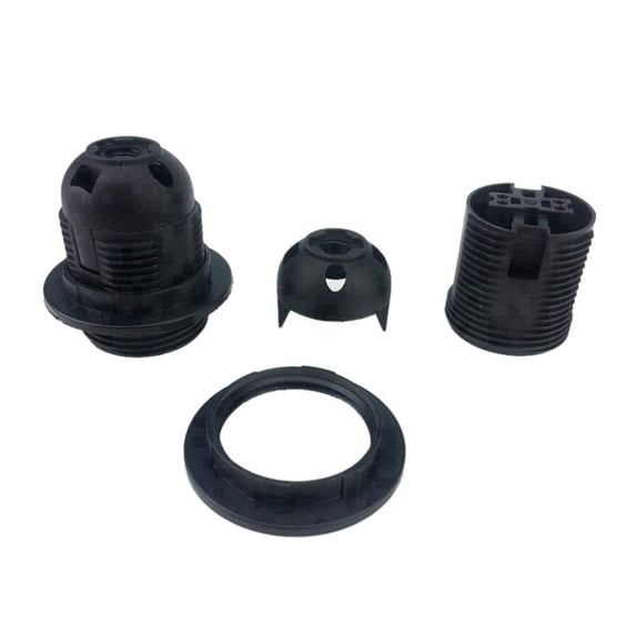 2pc Lamp Bases White Black 250V 4A E27 Light Bulb Base Plastic Full Screw Lamp Holder Socket Lampshade Ring for E27