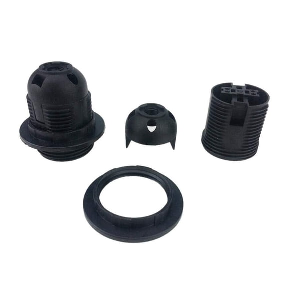 2pc Lamp Bases White Black 250V 4A E27 Light Bulb Base Plastic Full Screw Lamp Holder Socket Lampshade Ring For E27 Light Bulb