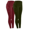 thumbnail image 1 of 2pc Leggings Fitness Sports Running Yoga Athletic Pants Women's Yoga Pants with Pockets Leggings for Women Workout Leggings for Women Compression Leggings M, 1 of 8