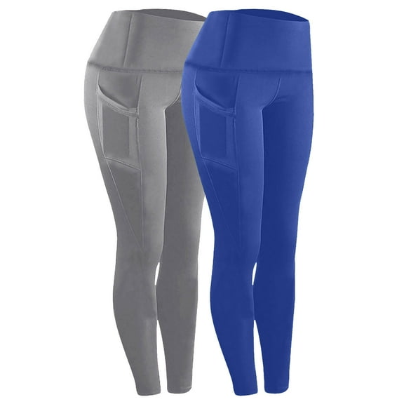 2pc Leggings Fitness Sports Running Yoga Athletic Pants Women's Yoga Pants with Pockets Leggings for Women Workout Leggings for Women Compression Leggings Multicolor M
