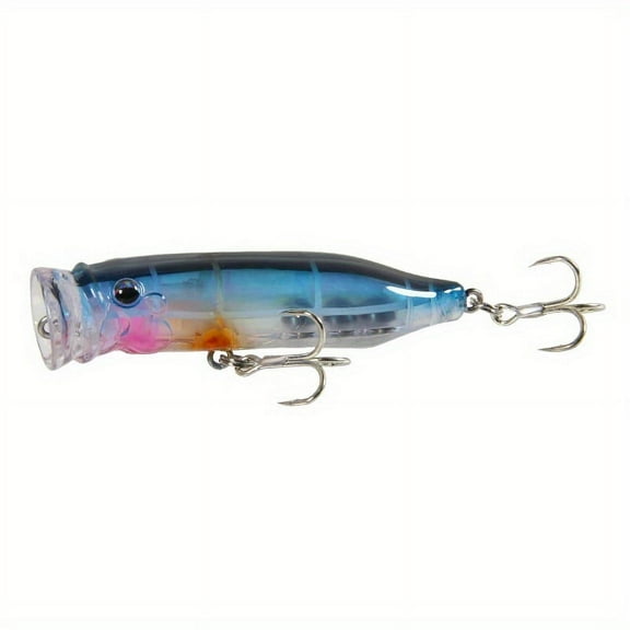2pc Lifelike Popper Fishing Lure for Bass Trout - Artificial Bionic Hard Bait for Freshwater and Saltwater Fishing Tackle